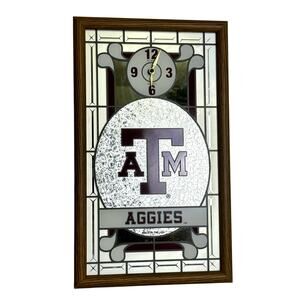 Texas A & M Aggies ZA-MEK Mirrored Quartz 17” Wall Clock Made In USA